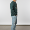 Men's 'Cowboys Time' Bottle Green Graphic Fleece Sweatshirt