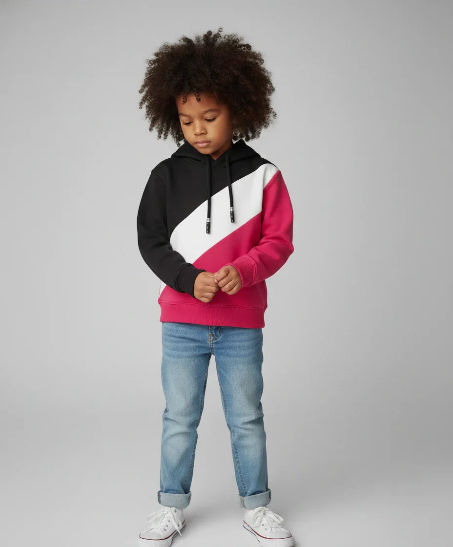 Boys' Cut & Sew Hoodie - Modern Tri-Color