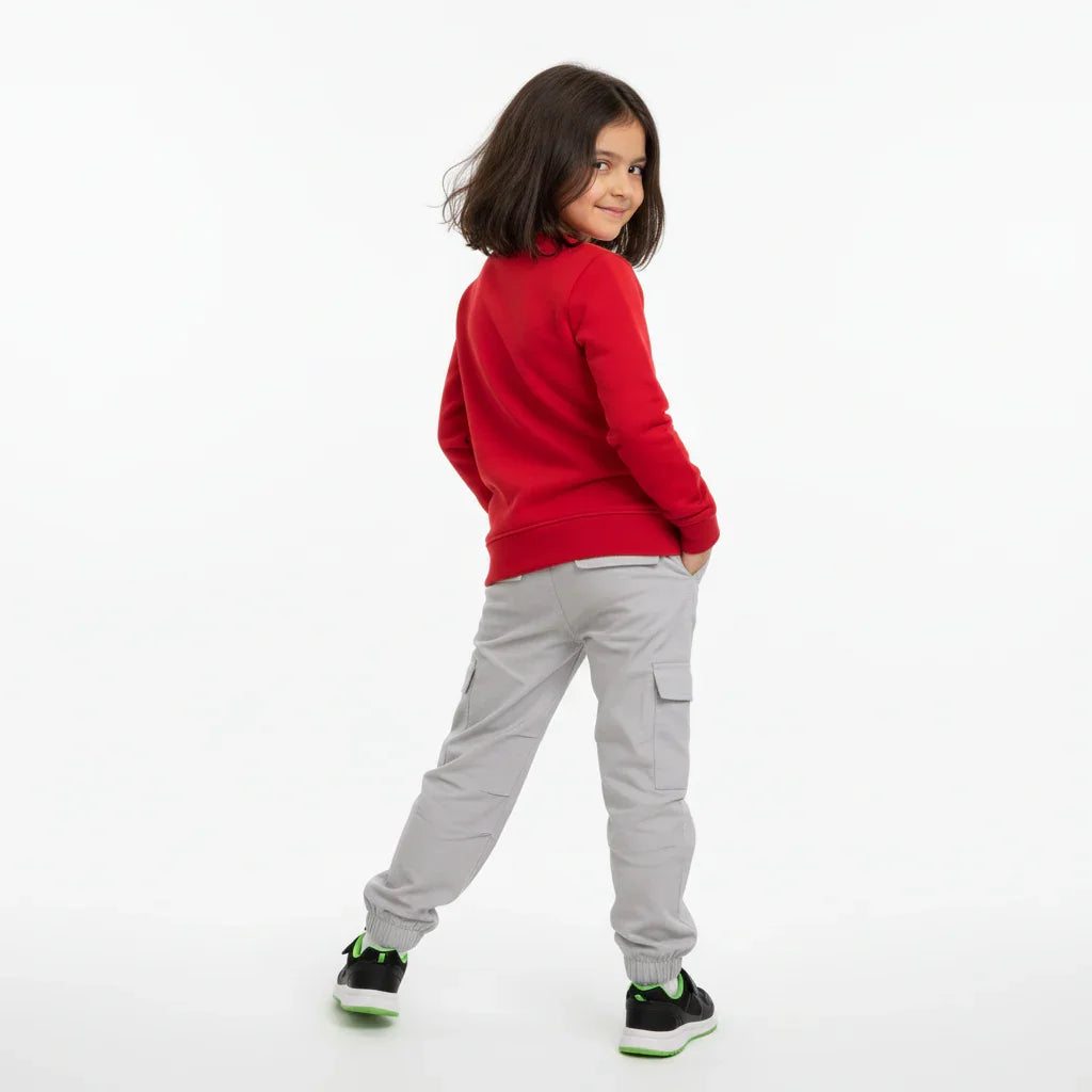 Girls ''RED'' ' Wild and Free Butterfly Print Red Fleece Sweatshirt