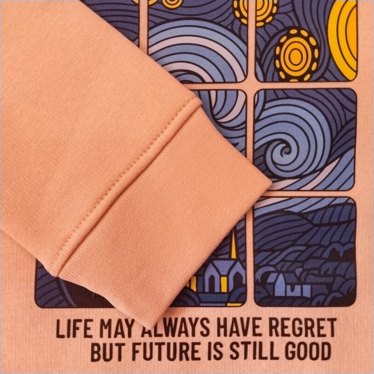 Girls ''Peach"" Inspirational Starry Sky Print Girls' Fleece Sweatshirt