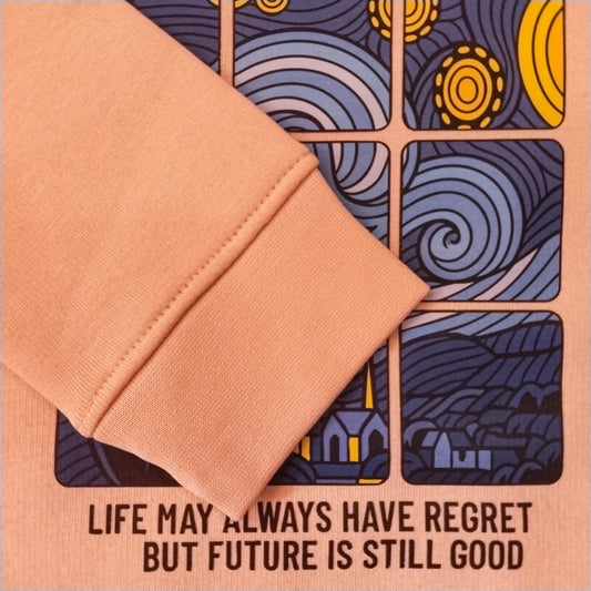 Girls ''Peach"" Inspirational Starry Sky Print Girls' Fleece Sweatshirt