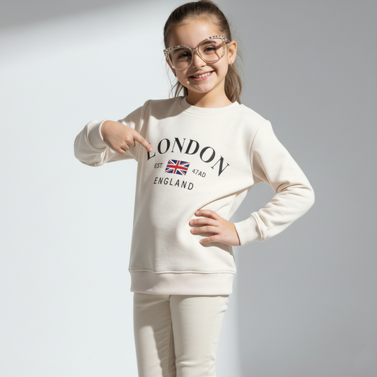 Girls Off White “London England” Sweatshirt