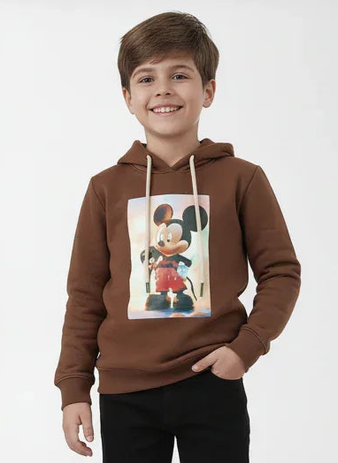 Boys Chocolate Brown “Mickey Mouse” Hoodie