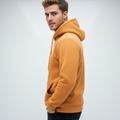 Men’s Mustard Fleece Hoodie – Classic Warm Winter Pullover with Kangaroo Pocket