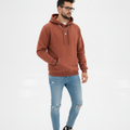 Men’s Rust Fleece Hoodie – Warm Winter Pullover with Kangaroo Pocket
