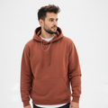 Men’s Rust Fleece Hoodie – Warm Winter Pullover with Kangaroo Pocket