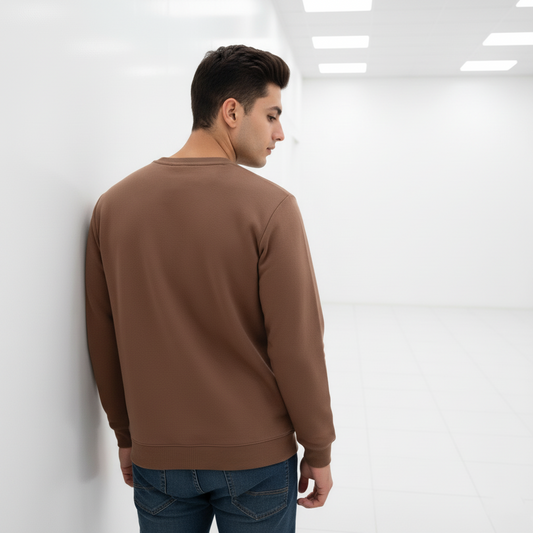 Men's ''Tokyo Koi Fish'' Chocolate Brown Graphic Sweatshirt