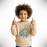 Boys Beige Piano Art Sweatshirt – Beige