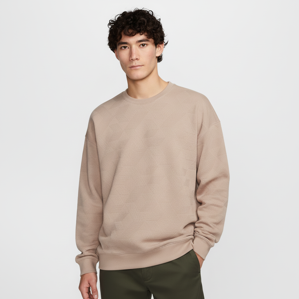 Men's ''Beige'' Jacquard Knit Sweatshirt