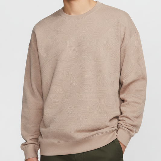 Men's ''Beige'' Jacquard Knit Sweatshirt