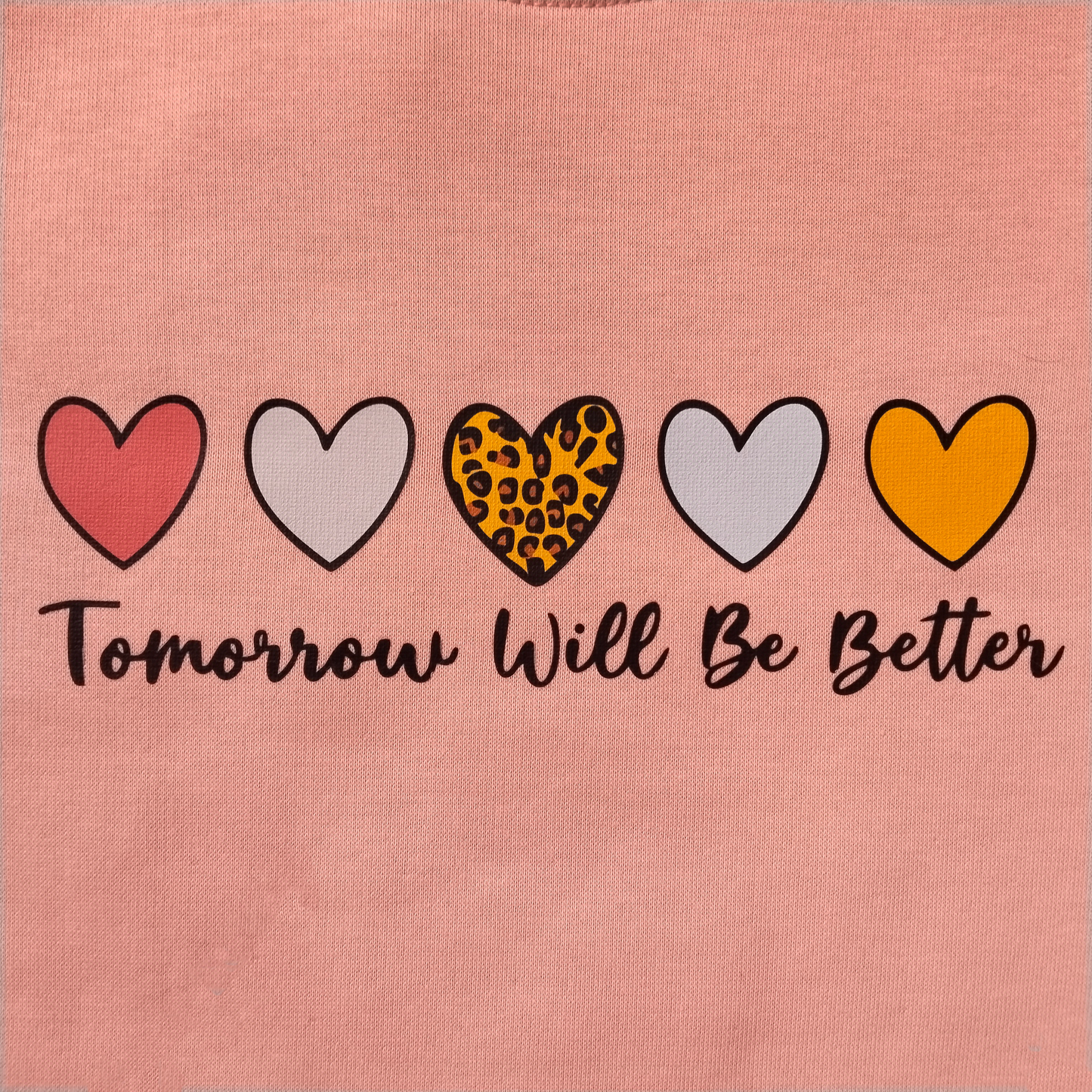 Girls' Pink/Peach Heart Graphic Fleece Sweatshirt