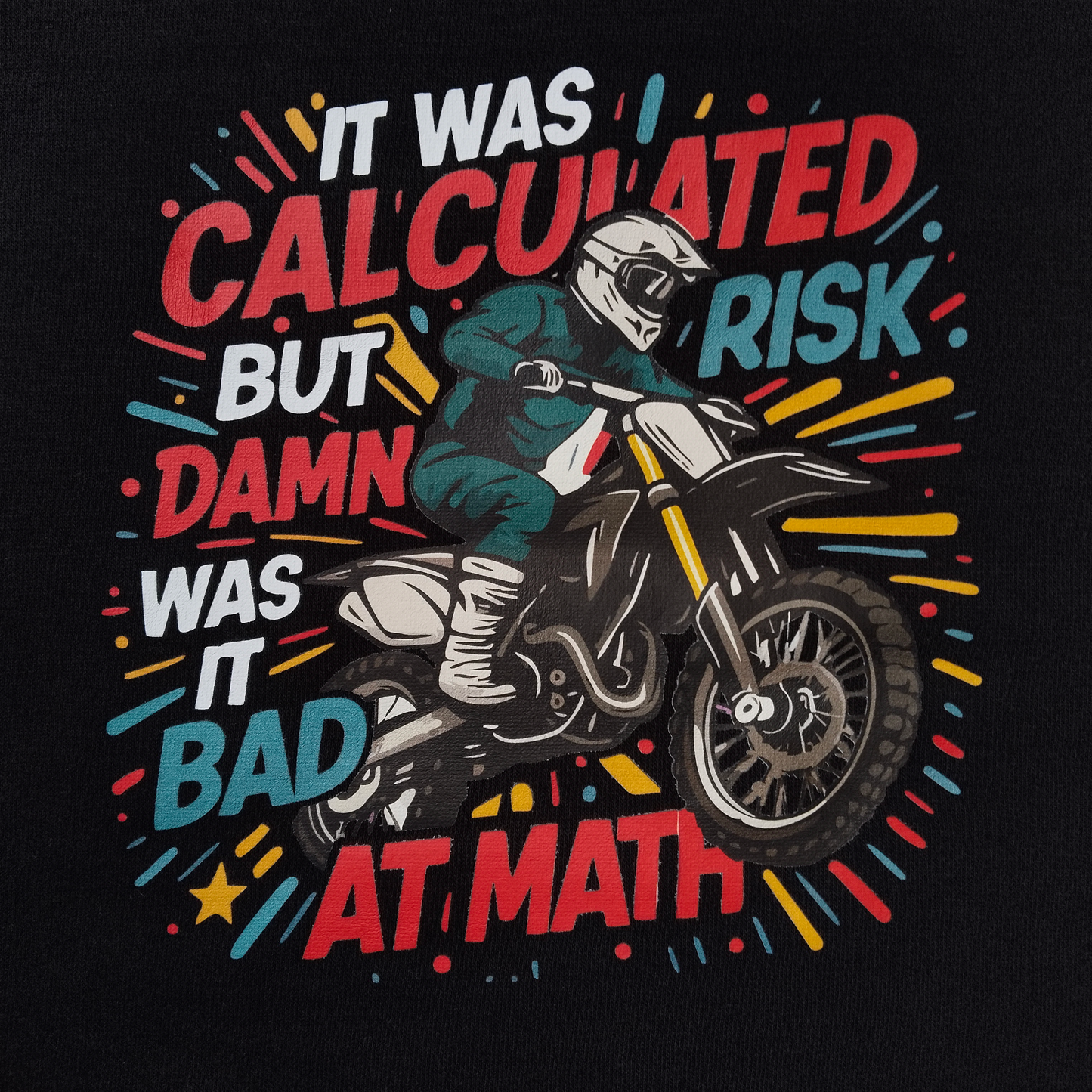 Boys Black 'Sweatshirt' with Moto Cross Rider Print