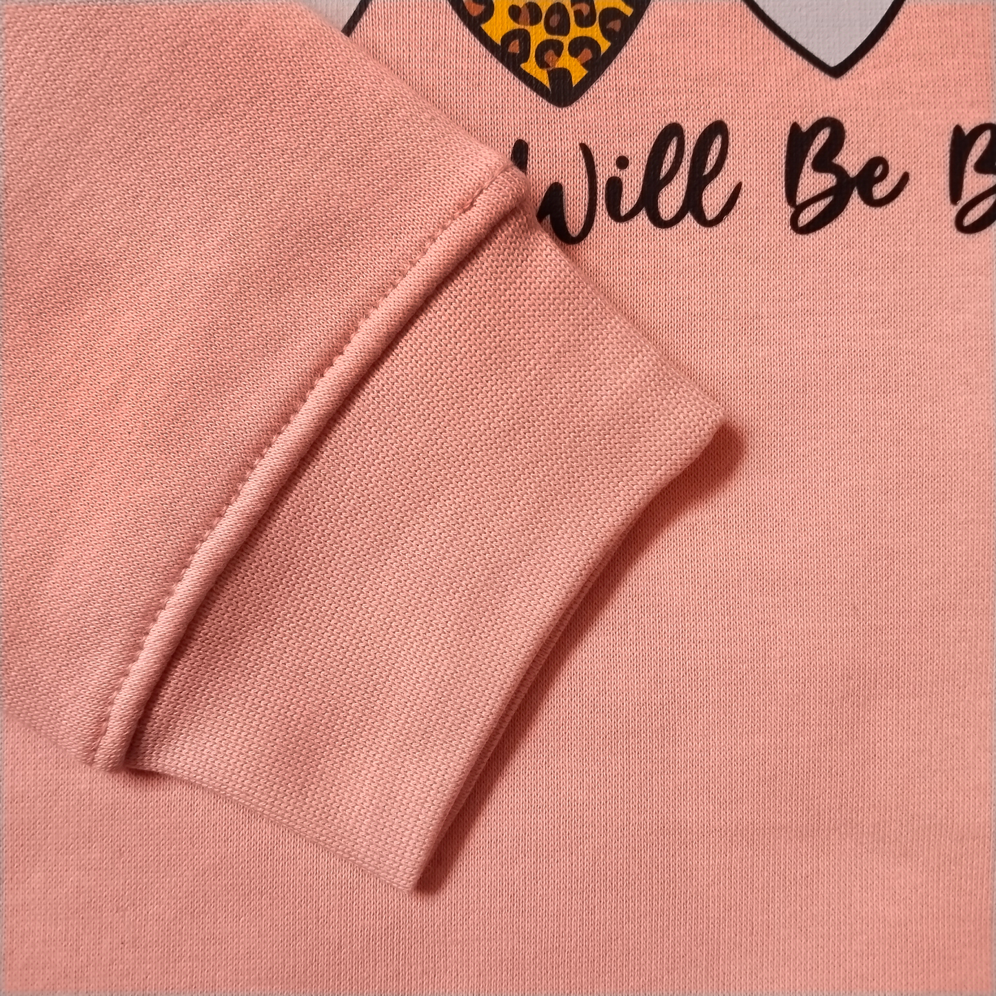 Girls' Pink/Peach Heart Graphic Fleece Sweatshirt