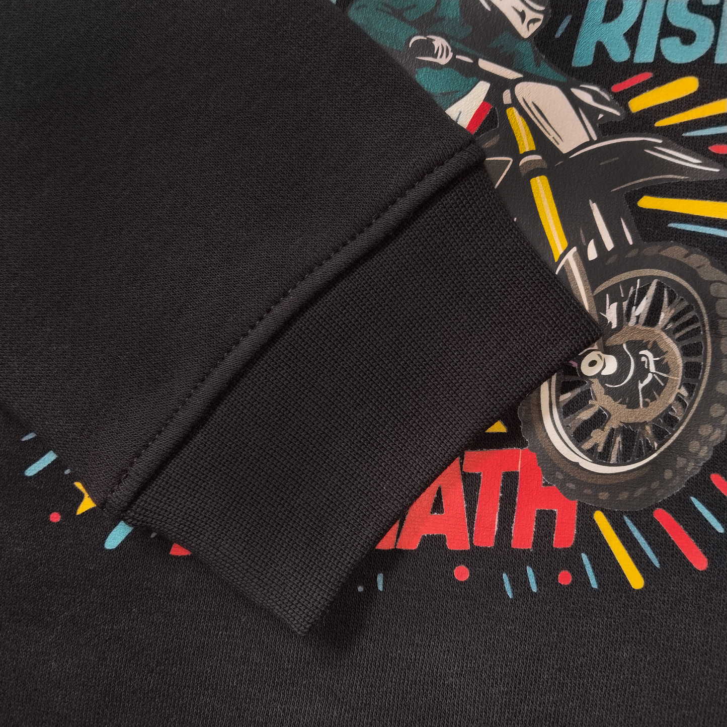 Boys Black 'Sweatshirt' with Moto Cross Rider Print