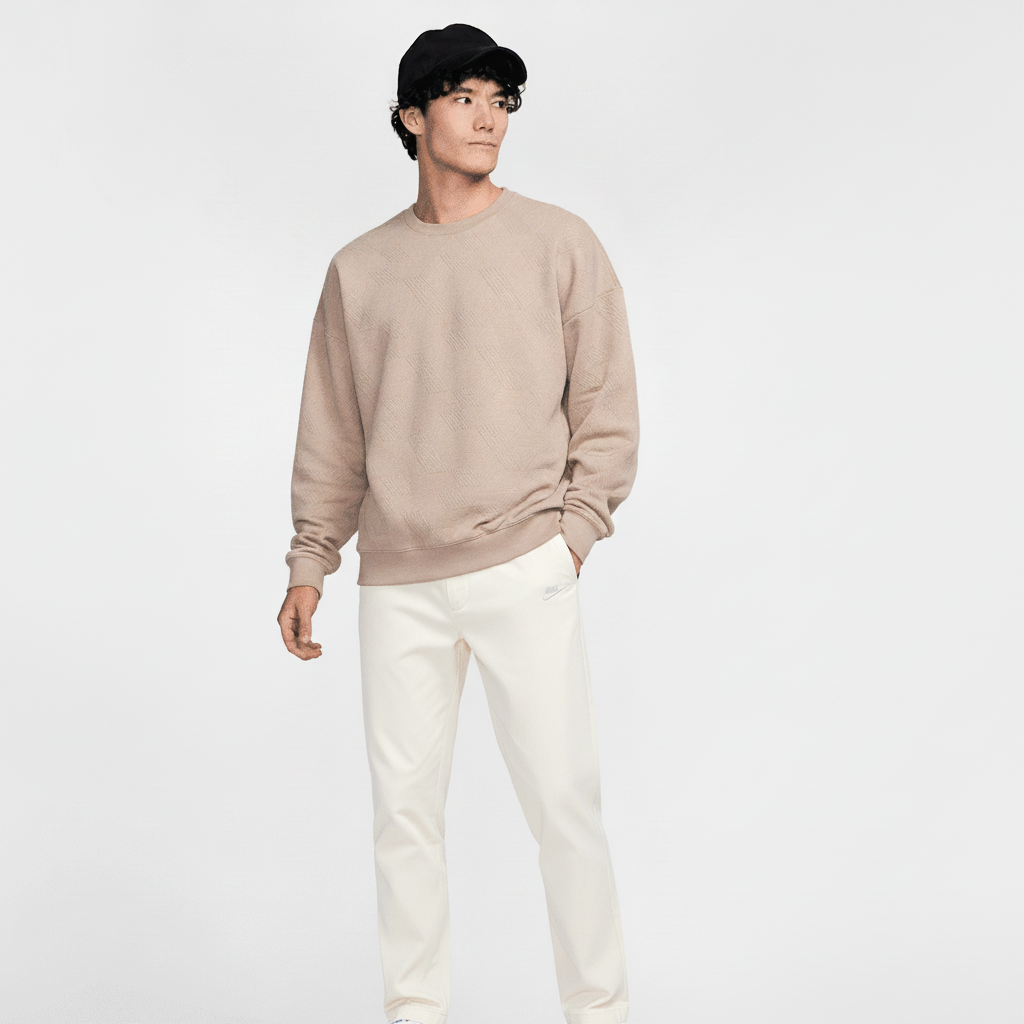 Men's ''Beige'' Jacquard Knit Sweatshirt