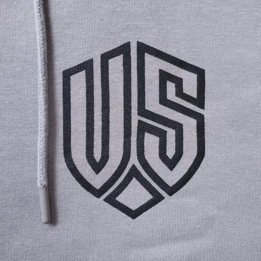 Classic Light Grey Fleece Hoodie with Graphic UpScale Logo