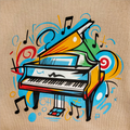 Boys Beige Piano Art Sweatshirt – Beige