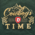 Men's 'Cowboys Time' Bottle Green Graphic Fleece Sweatshirt