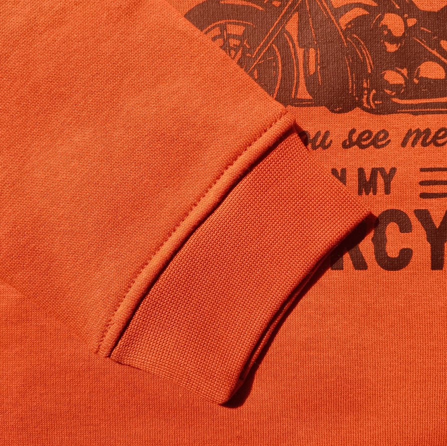 Boys Fleece Rust Motorcycle Graphic Boys' Sweatshirt