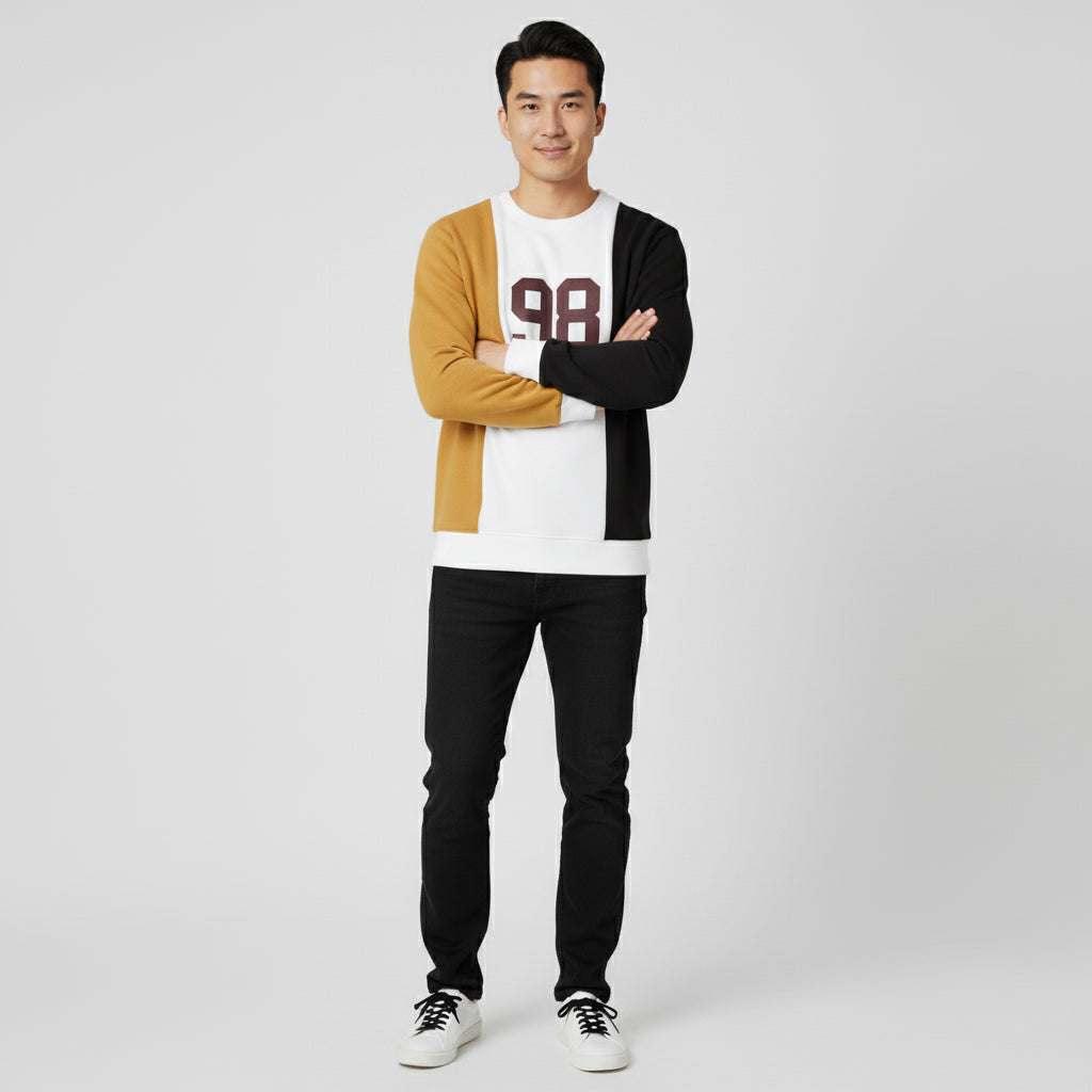Men's Casual Sporty '98' Graphic Crewneck